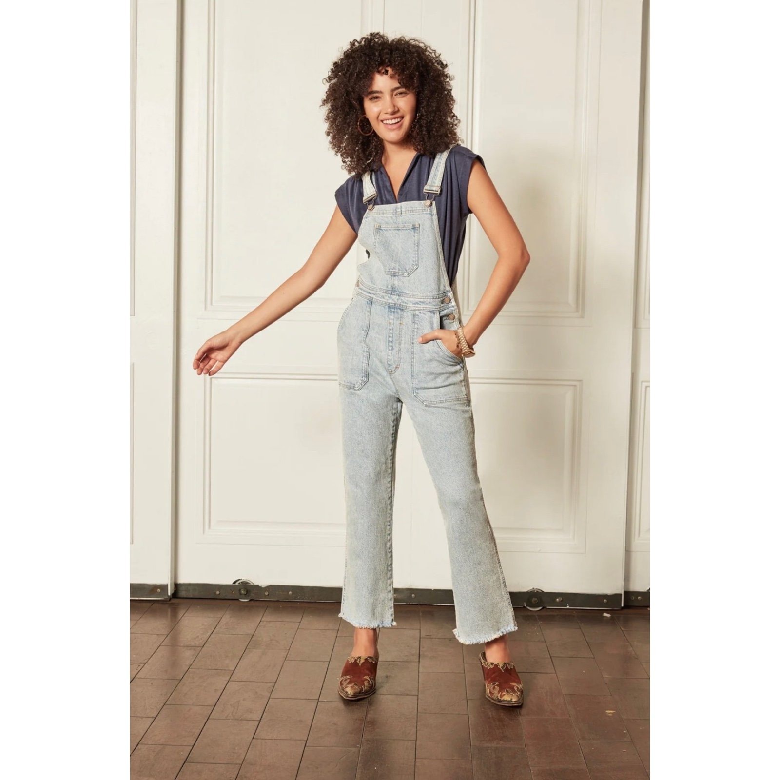 H P Revolve X Boyish The Theo Denim Overall Prospect Wash Sz 27 $188.00